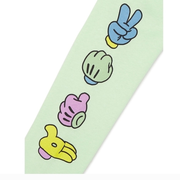 Disney Green Mickey Mouse Cropped Hoodie Sweatshirt - Picture 3 of 9